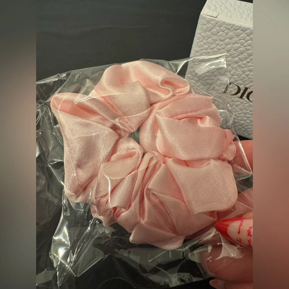 Dior Satin Scrunchie Hair Tie in Pink - GWP - New in Packaging